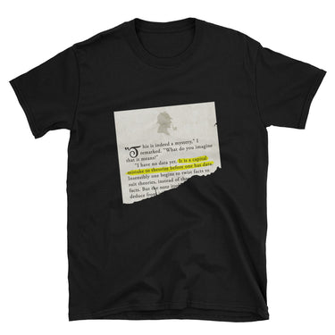 It is a Capital Mistake to Theorize Before one has Data Sherlock Holmes Short-Sleeve Unisex T-Shirt - The Japan Shop